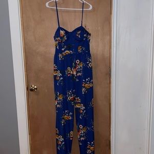 Blue Floral Jumpsuit